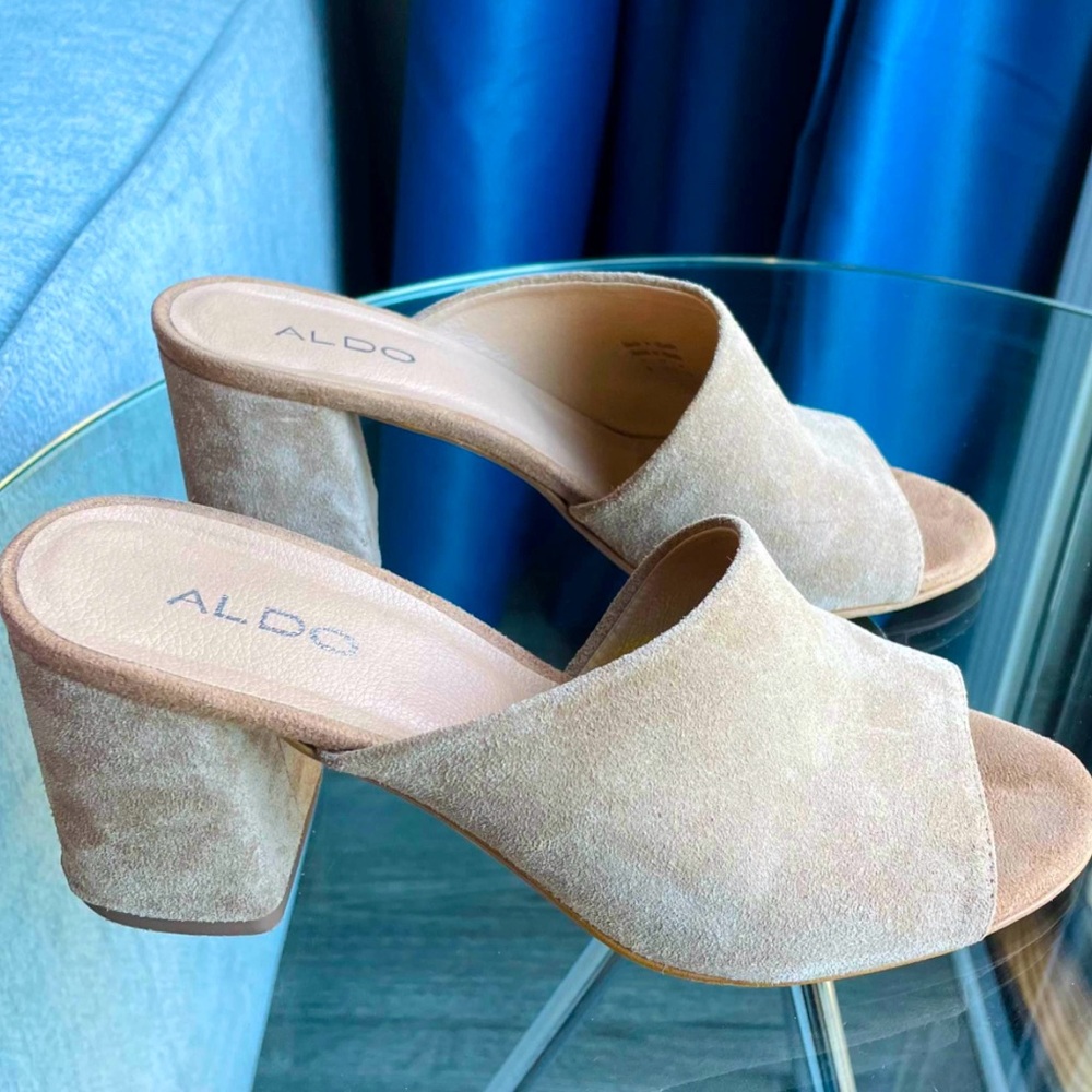 Aldo Suede Heels 8 tan
